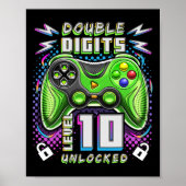 Dual Digits Level 10 Unlocked Video Game 10th Bi Poster (Voorkant)