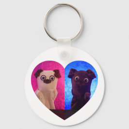 Dual Duo Split Foto Hart Besties Schattige Elegant Sleutelhanger