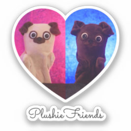 Dual Duo Split Foto Hart Besties Schattige Elegant Sticker