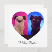 Dual Duo Split Foto Hart Besties Schattigee Kaart (Voorkant / Achterkant)