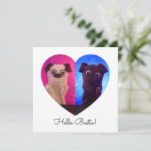 Dual Duo Split Foto Hart Besties Schattigee Kaart (Staand voorkant)