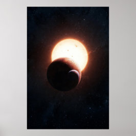 Dual Eclipse Over Red Planet – Cosmic Alignment in Poster