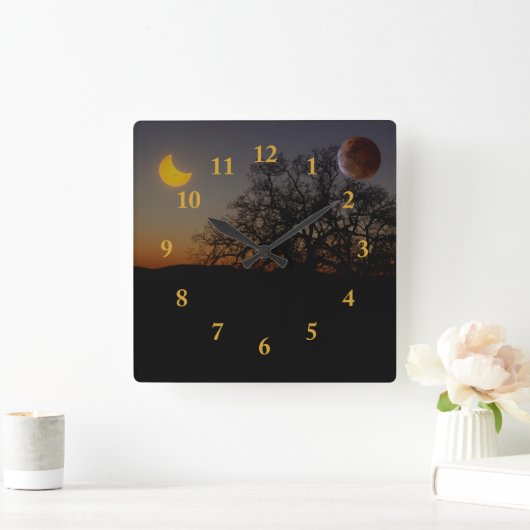 Dual Eclipse Wall Clock Vierkante Klok (Huis)
