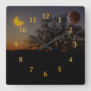 Dual Eclipse Wall Clock Vierkante Klok