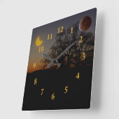 Dual Eclipse Wall Clock Vierkante Klok (Hoek)