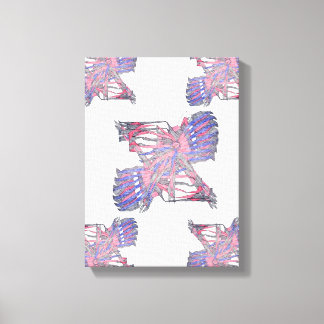 Dual Entities Pink and Blue Abstract Canvas Afdruk
