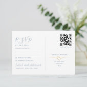 Dual-Function Wedding RSVP Kaart met QR-code (Staand voorkant)