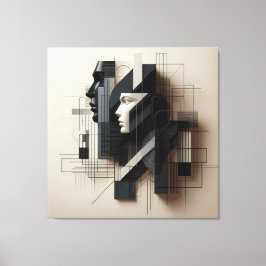 Dual Geometric Profile Canvas Afdruk