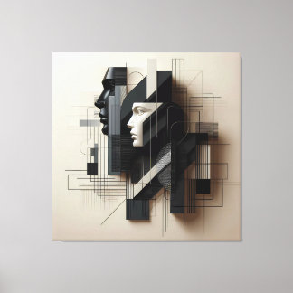 Dual Geometric Profile Canvas Afdruk