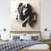 Dual Geometric Profile Canvas Afdruk (Insitu (Slaapkamer))