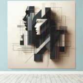 Dual Geometric Profile Canvas Afdruk (Insitu (Houten vloer))