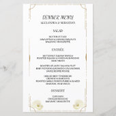 Dual Greenery Calla Lily Wedding Dinner Menu (Achterkant)