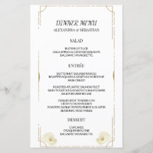 Dual Greenery Calla Lily Wedding Dinner Menu