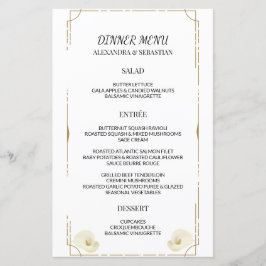 Dual Greenery Calla Lily Wedding Dinner Menu