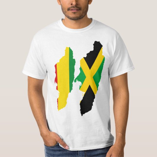 Dual Hearts, Jamaica en Rasta/Ethiopië T-shirt (Voorkant)