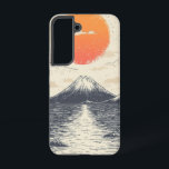 Dual Horizon Sunrise telefoonhoesje Samsung Galaxy Hoesje<br><div class="desc">De reflectie van de zon gloeit over dubbele golven in een surrealistisch,  dromerig zeegezicht van blush en blauwe tinten.</div>