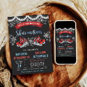 Dual Ice Skating Birthday Invitation for Boys Kaart