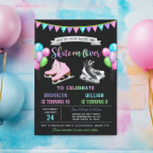 Dual Ice Skating Birthday Invitation Kaart