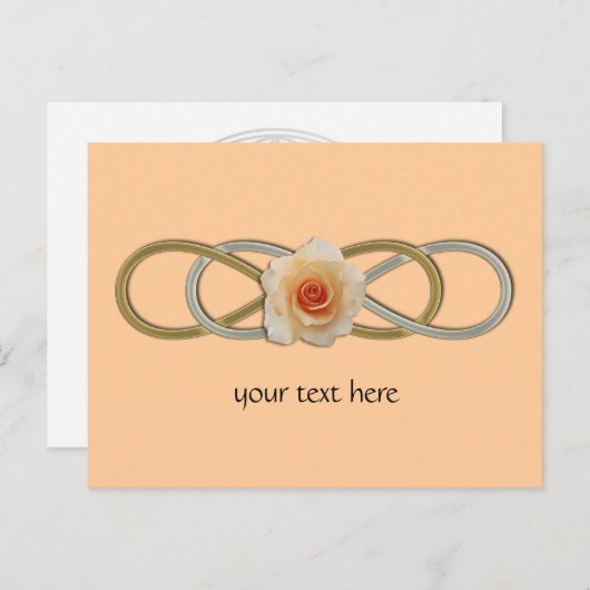 Dual Infinity Silver Gold-Roos Briefkaart (Voorkant / Achterkant)
