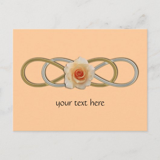 Dual Infinity Silver Gold-Roos Briefkaart (Voorkant)