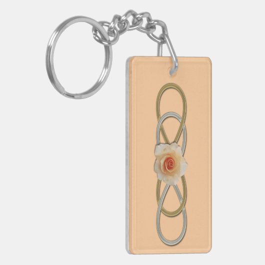 Dual Infinity Silver Gold-Roos Sleutelhanger (Voorkant Links)