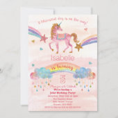 DUAL INVITE - Eenhoorn en Dinosaurus Verjaardag Ui Kaart (Voorkant)