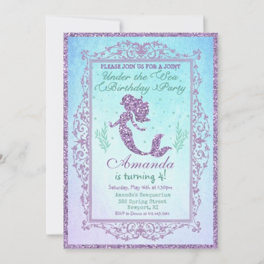 DUAL INVITE - Piraat en Zeemeermin Verjaardag Uitn Kaart (Achterkant)
