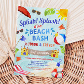 Dual Joint Double Beach Bash Zomer Jongen Verjaard Kaart