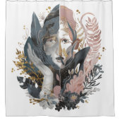 Dual Nature - A Surreal Floral Portrait Douchegordijn (Voorkant)