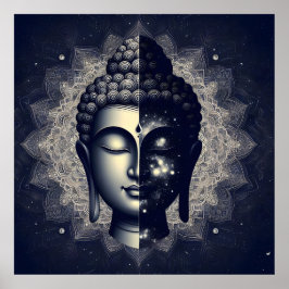 Dual Nature Boeddha Mandala - Kosmische Zen Verlic Poster