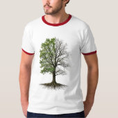 Dual Nature Tree of Life Split Design T-shirt (Voorkant)