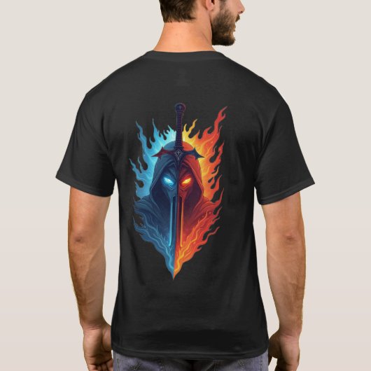 Dual Natuur Warrior - Fire & Ice Guardian T-shirt (Achterkant)