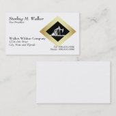 Dual Oil Well Pumping Unit Gold Diamond op White Visitekaartje (Voorkant / Achterkant)