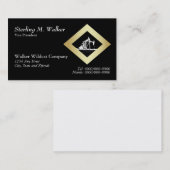 Dual Oil Well Pumping Unit in Gold Diamond Shape Visitekaartje (Voorkant / Achterkant)