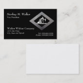 Dual Oil Well Pumping Unit in Silver Diamond Shape Visitekaartje (Voorkant / Achterkant)