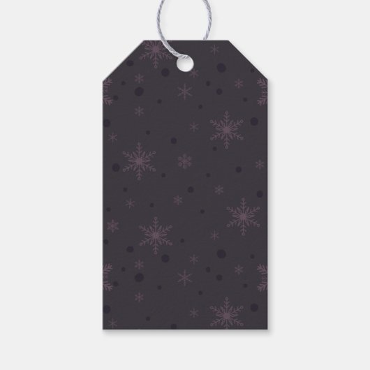 Dual Paars Snowflake Pattern Gift Label Cadeaulabel (Voorkant)