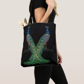 Dual Peacock-Canvas tas (Dichtbij)