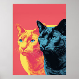 Dual Perspectives: Feline Fusion Poster