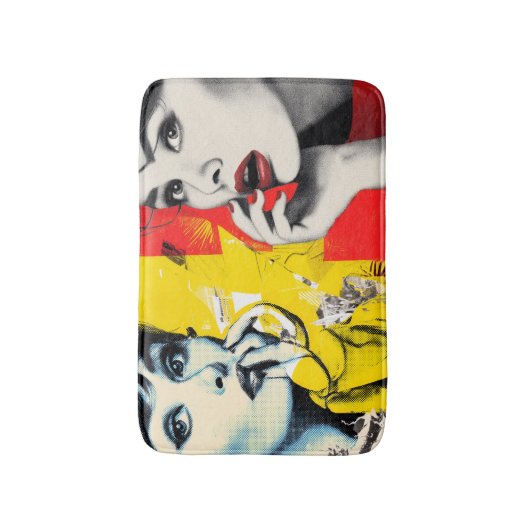 Dual pop art portrait  badmat (Voorkant Verticaal)