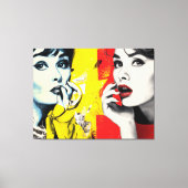 Dual pop art portrait  canvas afdruk (Voorkant)