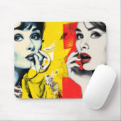 Dual pop art portrait  muismat (Met muis)