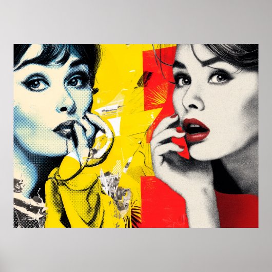 Dual pop art portrait poster (Voorkant)