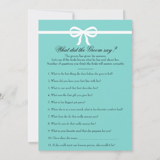 Dual Side Aqua & Bows Vrijgezellenfeest Games (Achterkant)