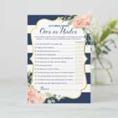 Dual Side Navy Gold-Vrijgezellenfeest Kaart (Staand voorkant)