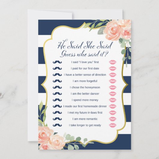 Dual Side Navy Gold-Vrijgezellenfeest Kaart (Achterkant)