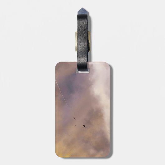 Dual-Sided Sunrise & Sunset Sky Bagagelabel (Achterkant verticaal)
