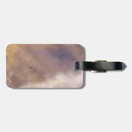 Dual-Sided Sunrise & Sunset Sky Bagagelabel (Achterkant horizontaal)