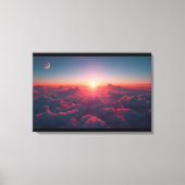 Dual Sky Harmony – Sun & Moon Above the Clouds Canvas Afdruk (Voorkant)