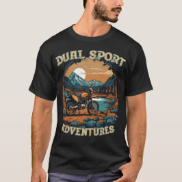 DUAL SPORT AVONTUREN koele retro stijl motorfiets T-shirt
