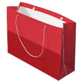 Dual-Texture Tomaat Rood Custom Gift Bag Groot Cadeauzakje (Achterkant Gekanteld)